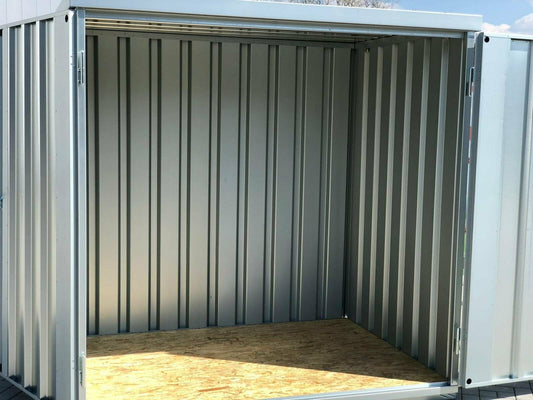 1,5m Materialcontainer-Baucontainer mit Doppelflügeltür und Staplerführung 2,10 x 1,50 x 2,10m
