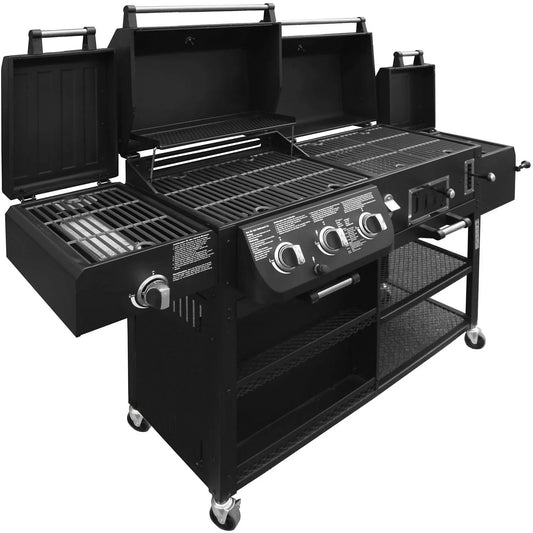 EL FUEGO AY 534 4 IN 1 KOMBIGRILL ARIZONA Gas-/Kohlegrill, Schwarz (12300 Watt)