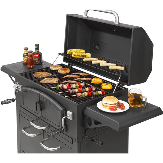 EL FUEGO AY 572 HOLZKOHELGRILL SMOKER GRAND ONTARIO Kohlegrill, Schwarz