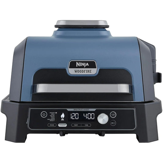 NINJA OG901EU WOODFIRE PRO CONNECTXL Elektrogrill, Blau/Schwarz (1700 Watt)