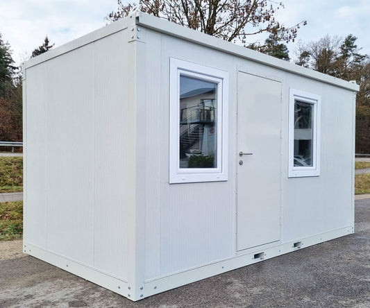 4m Isolierter mobiler Bürocontainer mit Kranösen und Staplerführung - 2 Fenster