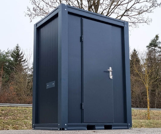 Mini Sanitärcontainer WC mit Waschbecken und Pissoir RAL7016 Anthrazit