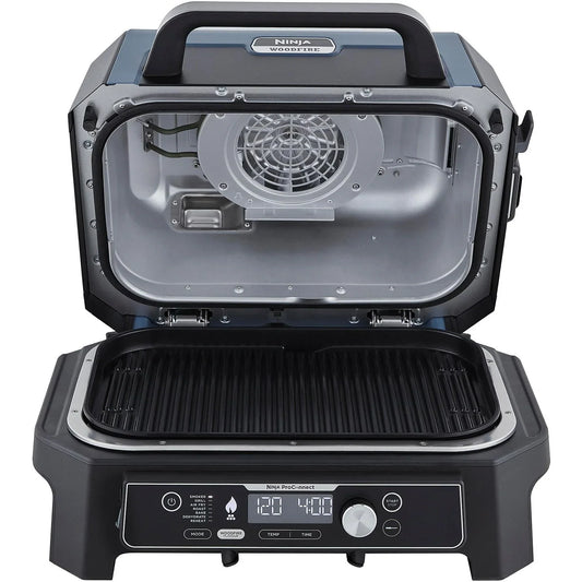 NINJA OG901EU WOODFIRE PRO CONNECTXL Elektrogrill, Blau/Schwarz (1700 Watt)